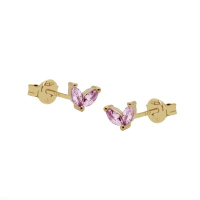  Karma Zirconia Symbols Double PINK Leaves
