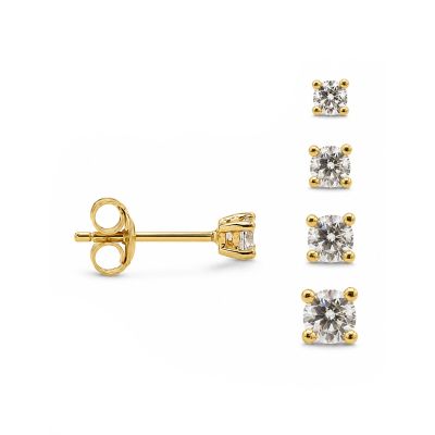 Round Zirconia Earstuds 3-4-5-6-7-8-9-10MM