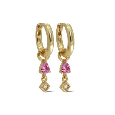 Hinged Hoops CLEO Pink Zirconia 