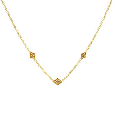 Necklace Triple Zirconia Diamond