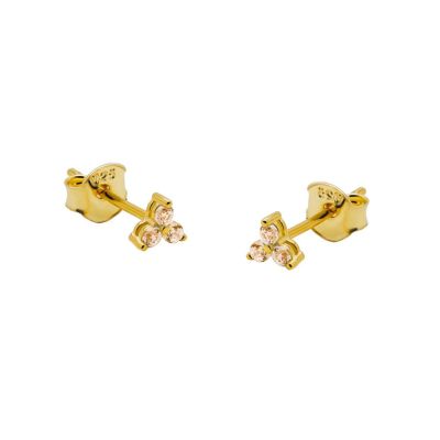 Zirconia Symbols Triple Flower Champaign