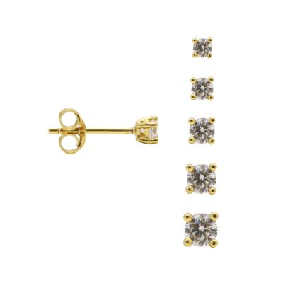 Round Zirconia Earstuds 3-4-5-6-7-8-9-10MM