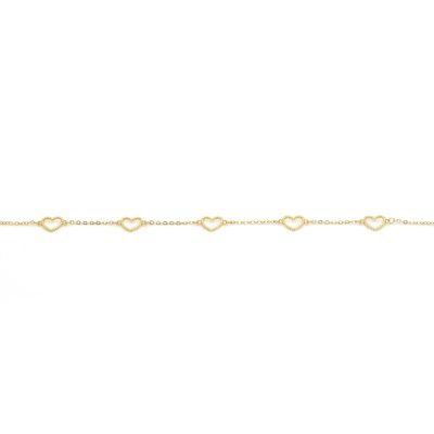 Bracelet Connected Open Hearts