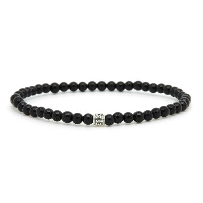 ONYX Silver Logo Bead 4MM