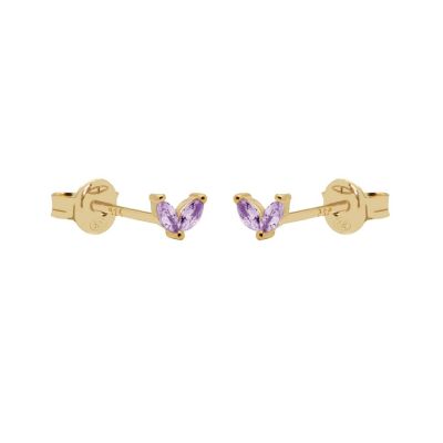 Zirconia Symbols Tiny Double Leaves Lila