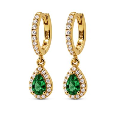 Hinged Hoops Harper Emerald Green