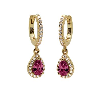 Hinged Hoops HARPER ruby red