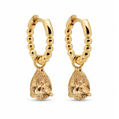 Hinged Hoops Anna Zirconia Champaign