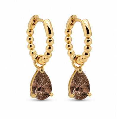 Hinged Hoops Zirconia Anna Chocolat