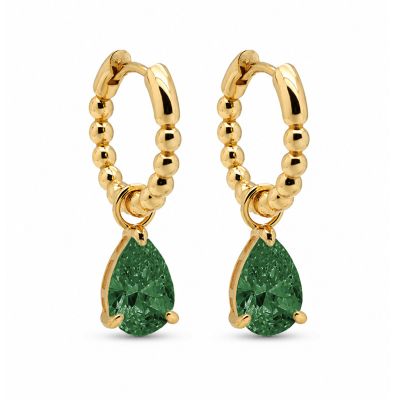 Hinged Hoops Anna Emerald Green