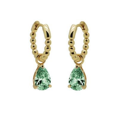 Hinged Hoops Anna Zirconia Ocean Green