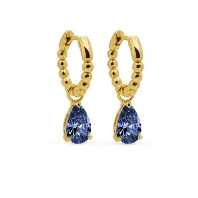 Hinged Hoops Anna Jeans Blue