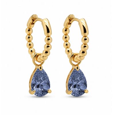 Hinged Hoops Anna Jeans Blue
