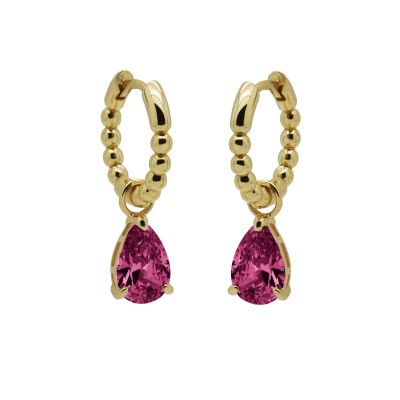 Hinged Hoops Anna Ruby Red