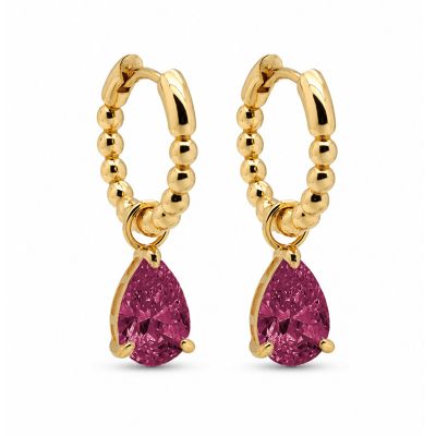 Hinged Hoops Anna Ruby Red
