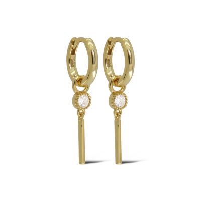 Hinged Hoops Basil Zirconia Tube