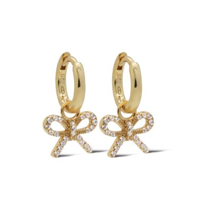 Hinged Hoops Zirconia Belle Bow