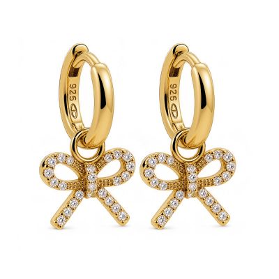 Hinged Hoops Zirconia Belle Bow