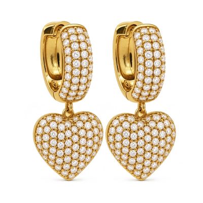 Hinged Hoops Lulea Zirconia Heart