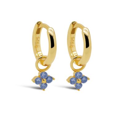 Hinged Hoops Zirconia Viola Jeans Blue