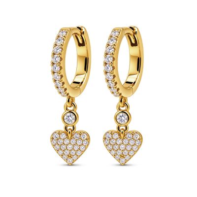 Hinged Hoops Zirconia Freya Hanging Heart