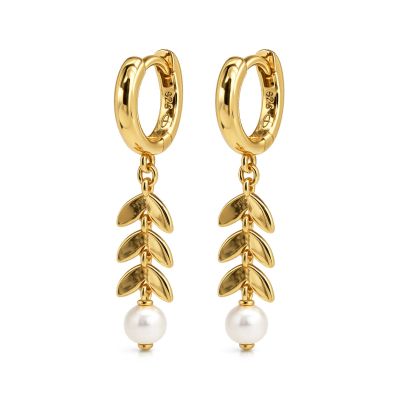 Hinged Hoops Faye Hanging Pearl