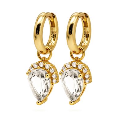 Hinged Hoops Zirconia Drop Clear