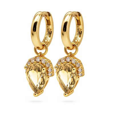 Hinged Hoops zirconia Drop Champaign