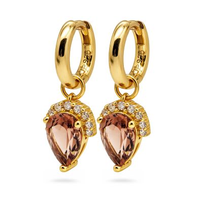 Hinged Hoops Myla Zirconia Caramel