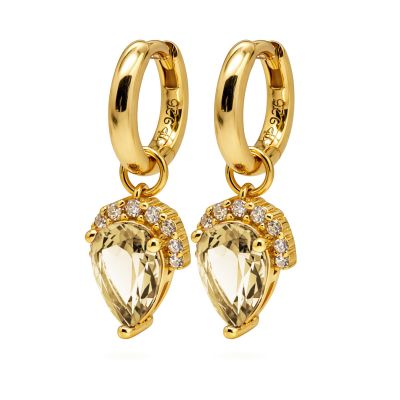 Hinged Hoops Myla Zirconia Citrien
