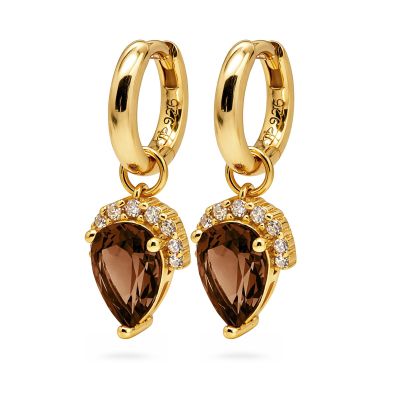 Hinged Hoops zirconia Drop Coffee