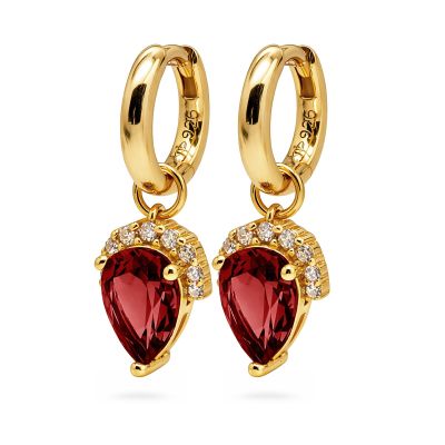 Hinged Hoops zirconia Drop Vampire Red