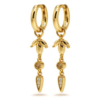 Hinged Hoops Vivia Zirconia Caramel
