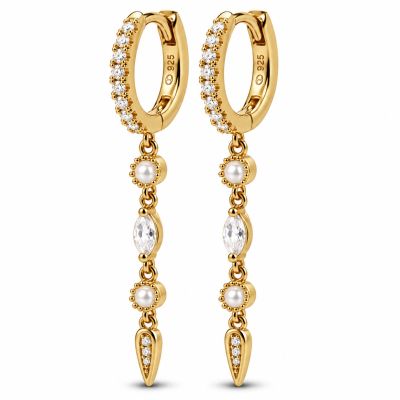 Hinged Hoops Aerin Zirconia Pearl