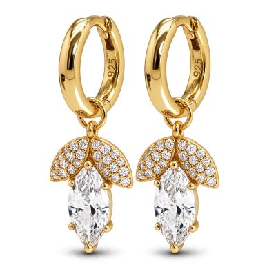 Hinged Hoops AVELINA Zirconia Leaf