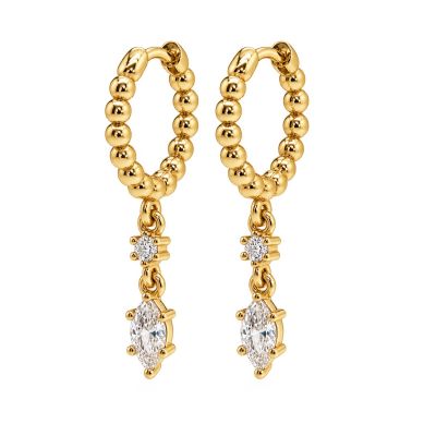 Hinged Hoops LINDE Dots Oval