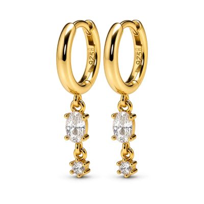 Hinged Hoops VIOLET Zirconia Oval