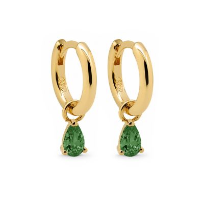 Hinged Hoops Symbols Hanging Drop Emerald Green