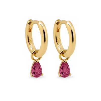 Hinged Hoops Symbols Hanging Drop Ruby Red