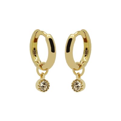 Hinged Hoops Symbols Dotty Zirconia Champaign 