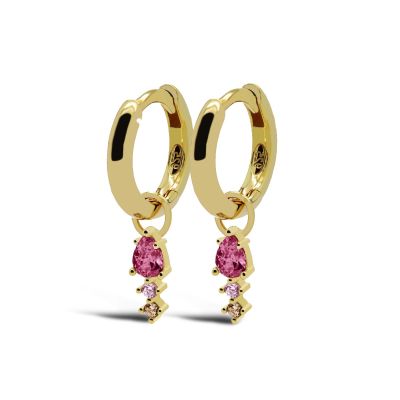Hinged Hoops DUO Ruby Red