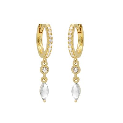 Hinged Hoops Lies Zirconia Drop