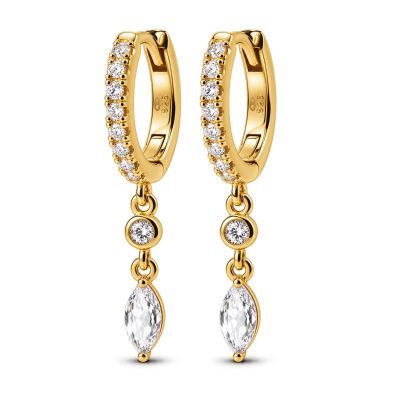 Hinged Hoops Lies Zirconia Drop