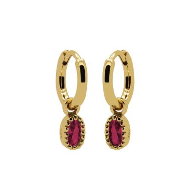 Hinged Hoops Lauren Ruby Red