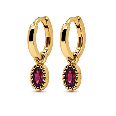 Hinged Hoops Lauren Ruby Red