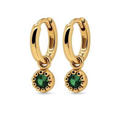 Hinged Hoops Elodie Emerald Green