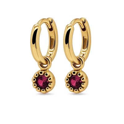 Hinged Hoops Elodie Ruby Red