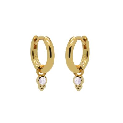 Hinged Hoops Zirconia Sylvie Opal White