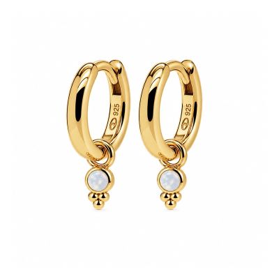 Hinged Hoops Zirconia Sylvie Opal White