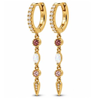 Hinged Hoops Lizzy Opal White